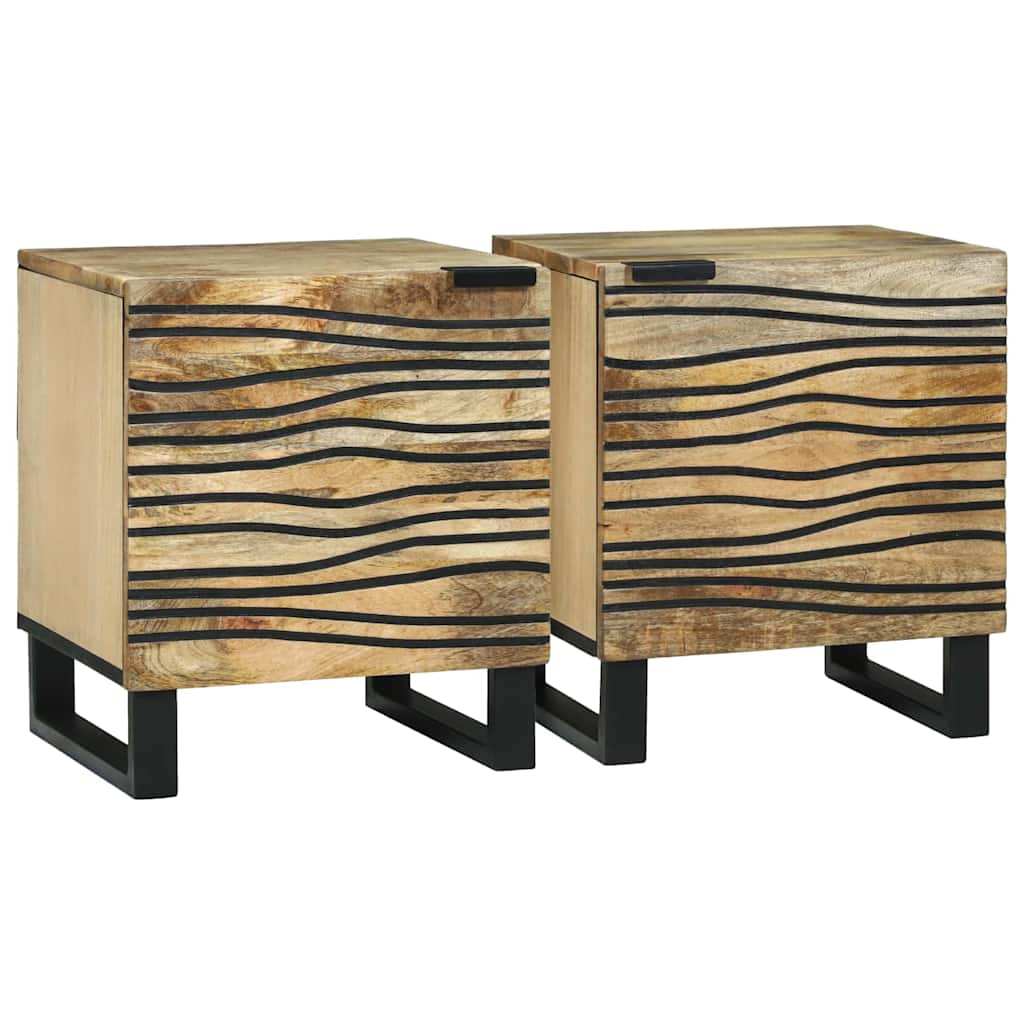 Mesa de noche 2 pcs Blanco 40 x 33 x 46 cm Madera de ingeniería
