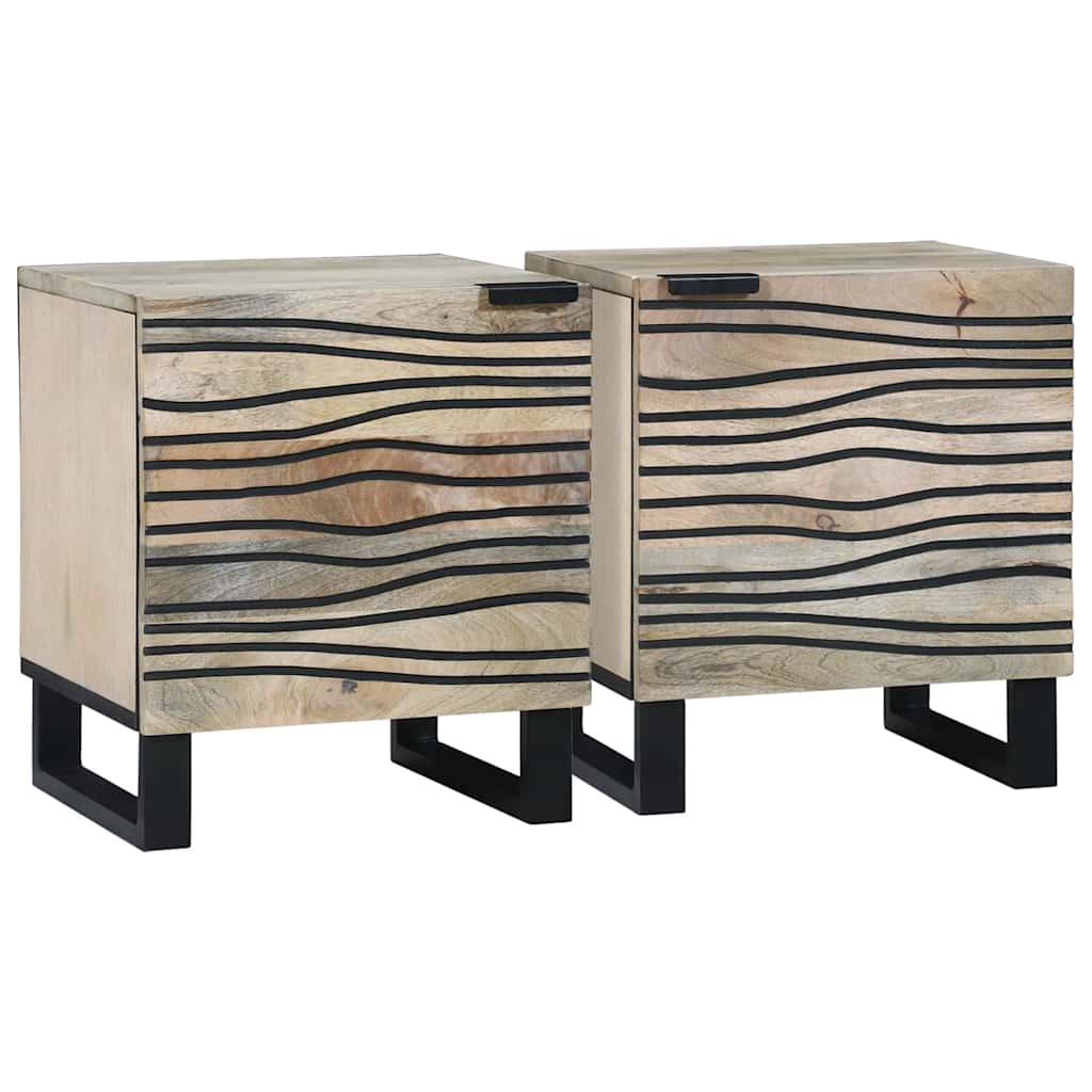 Mesa de noche 2 pcs Blanco 40 x 33 x 46 cm Madera de ingeniería