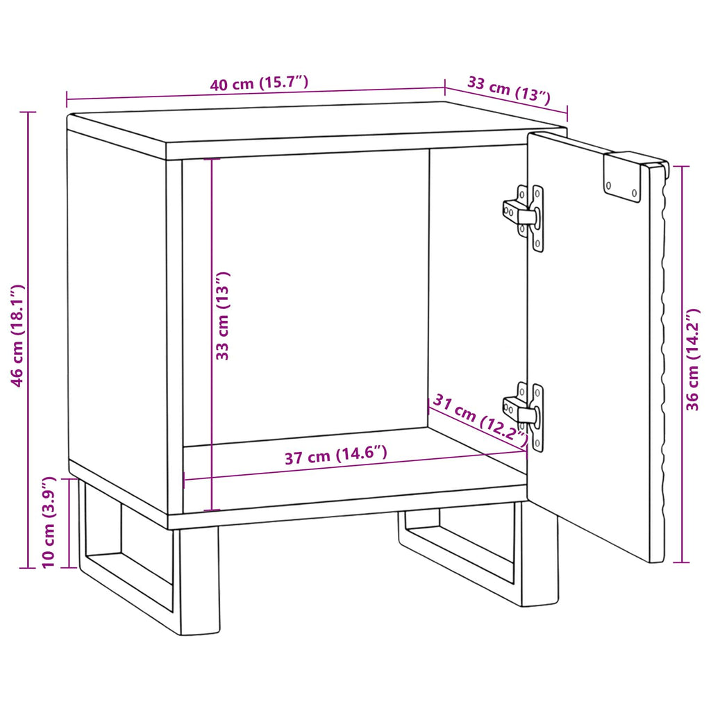Mesa de noche 2 pcs Blanco 40 x 33 x 46 cm Madera de ingeniería