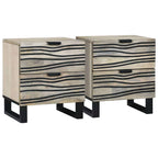 Mesa de noche 2 pcs Blanco 40 x 33 x 46 cm Madera de ingeniería