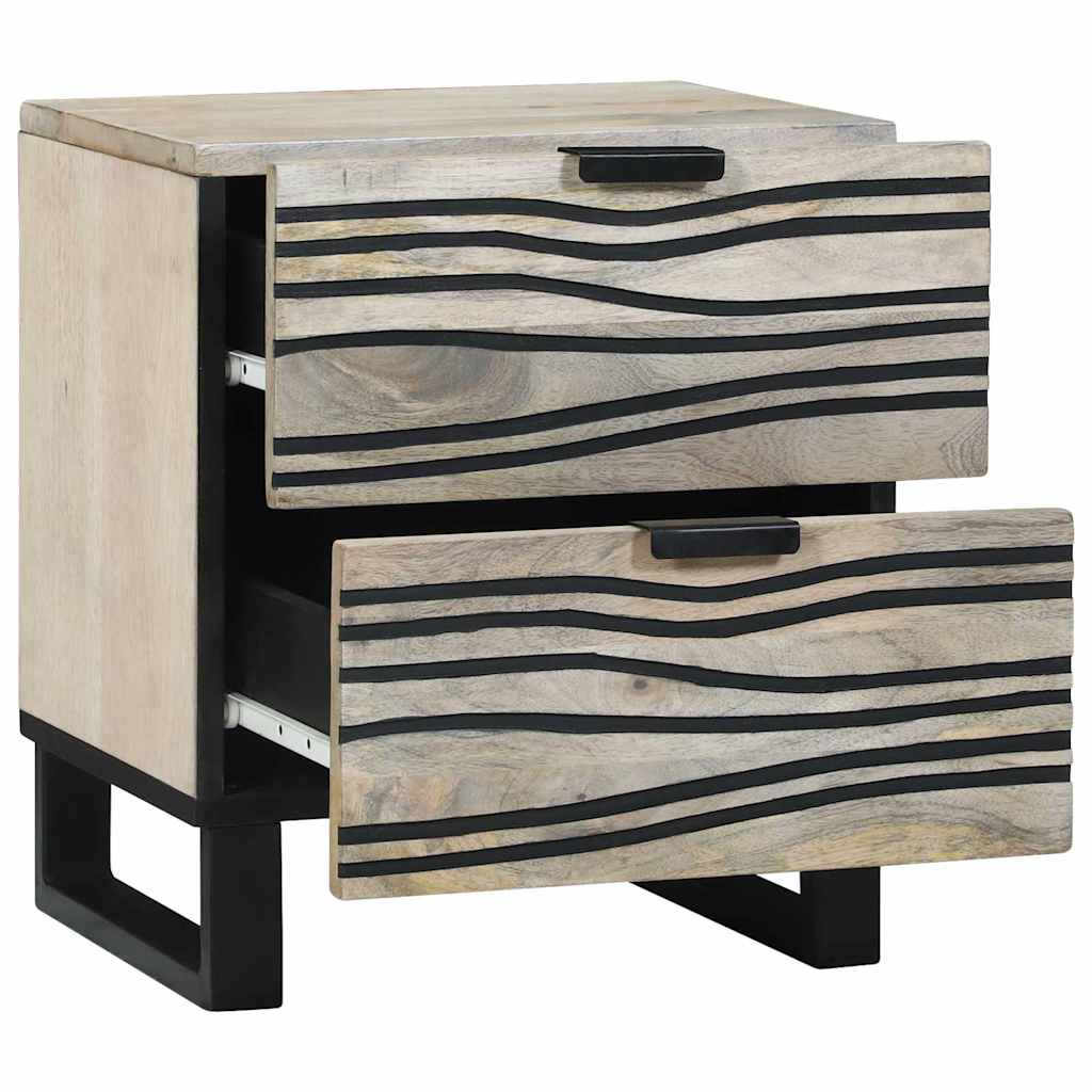 Mesa de noche 2 pcs Blanco 40 x 33 x 46 cm Madera de ingeniería