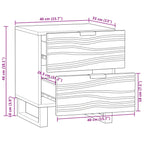 Mesa de noche 2 pcs Blanco 40 x 33 x 46 cm Madera de ingeniería