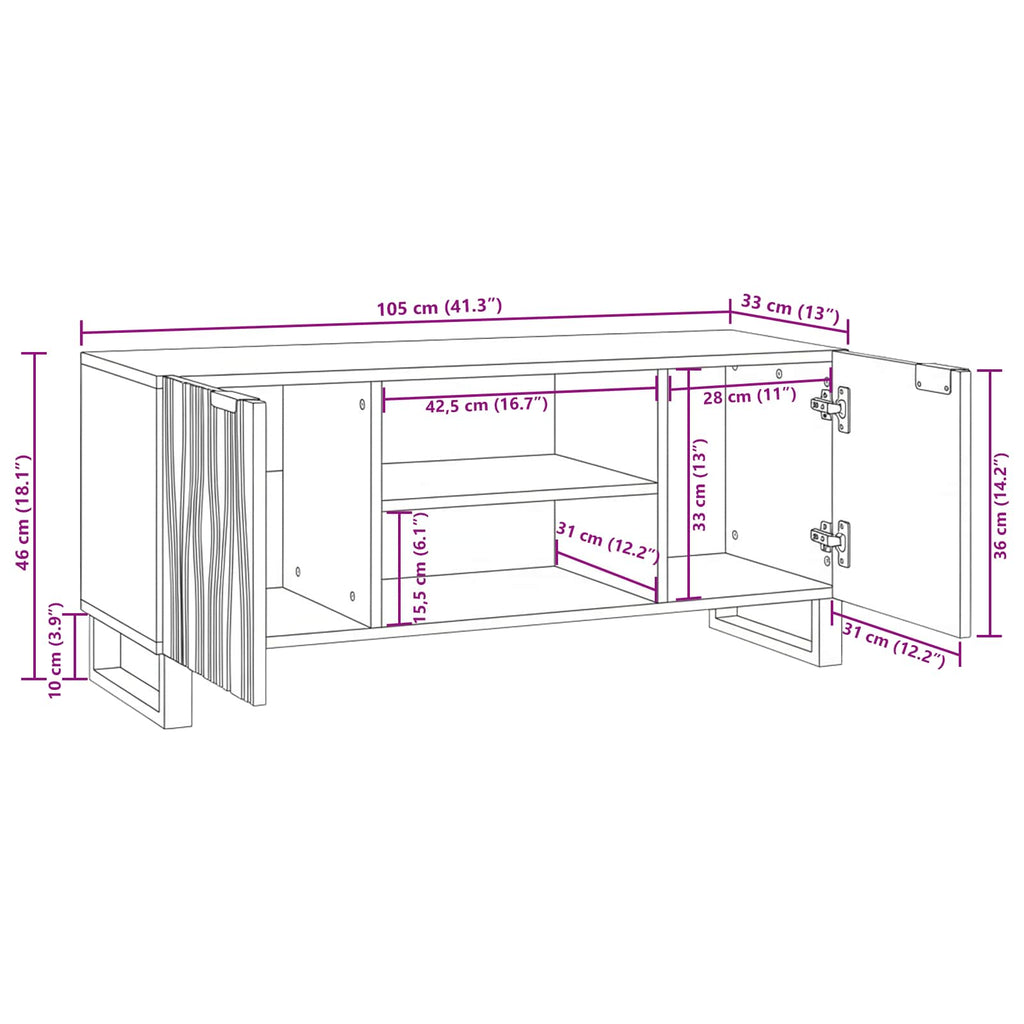 Unidades de TV 105 x 33 x 46 cm Madera contrachapada