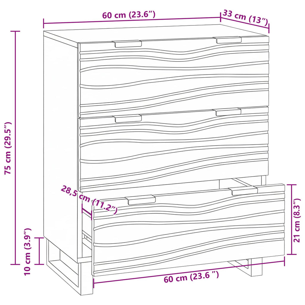 Vitrina Blanco 60 x 33.5 x 75 cm Madera maciza de Mango
