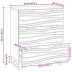 Vitrina Blanco 60 x 33.5 x 75 cm Madera maciza de Mango