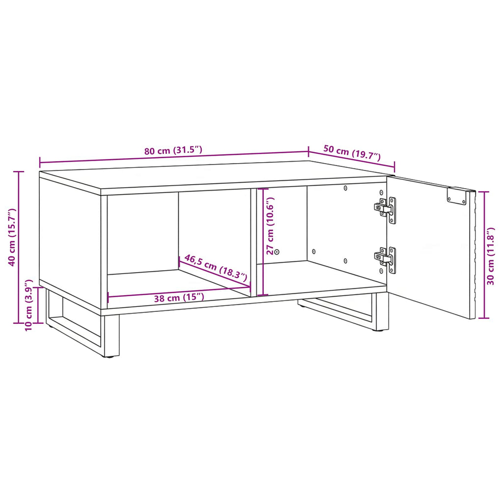 Mesa de centro Blanco 80 x 50 x 40 cm Madera de ingeniería