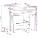 Mesa de noche Blanco 50 x 33 x 60 cm Madera de ingeniería