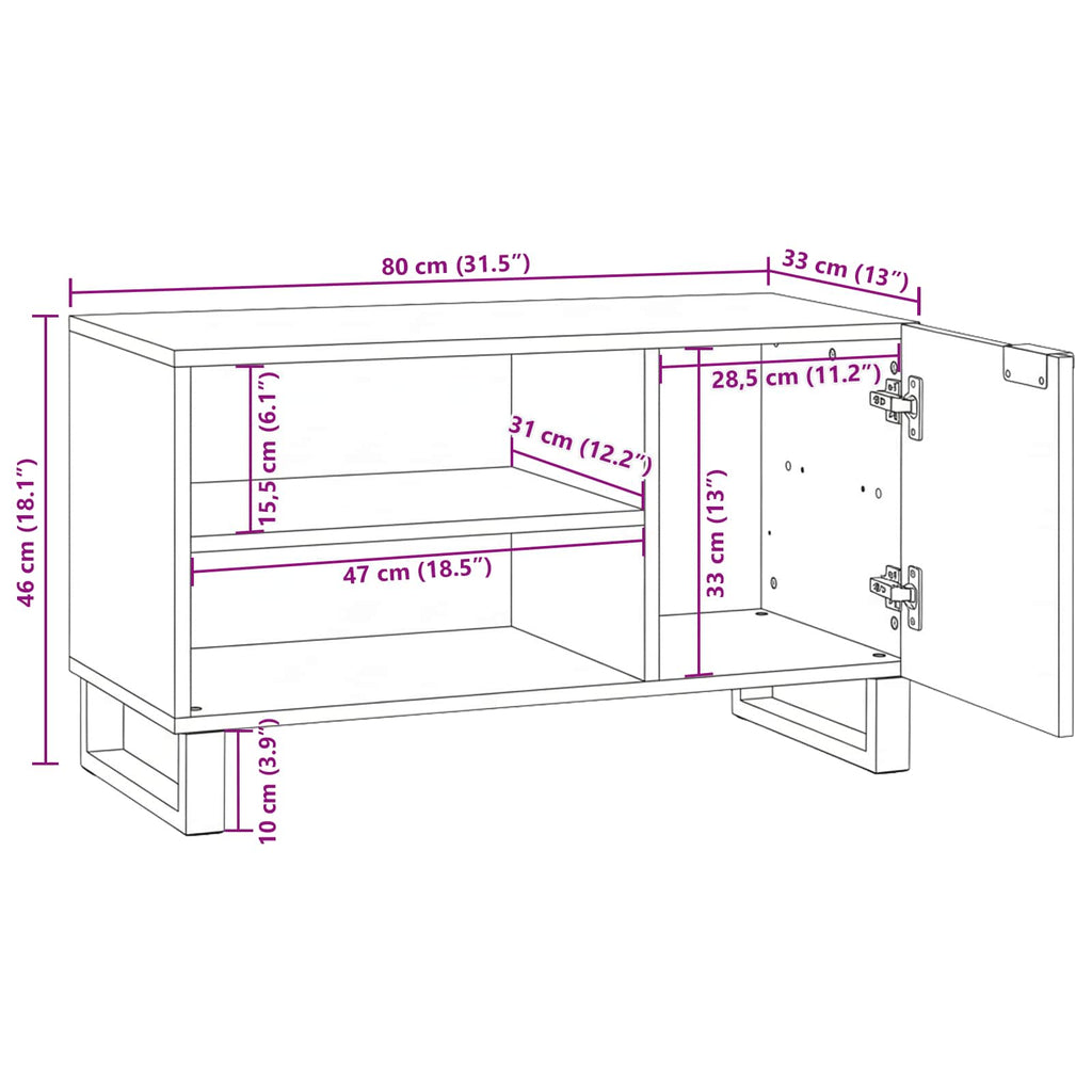 Unidades de TV 80 x 33 x 46 cm Madera contrachapada