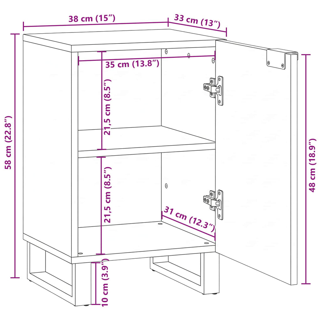 Gabinete de Lavabo para Baño con estante 38 x 33,5 x 58 cm