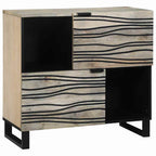 Aparador Blanco 80 x 33 x 75 cm madera maciza de mango