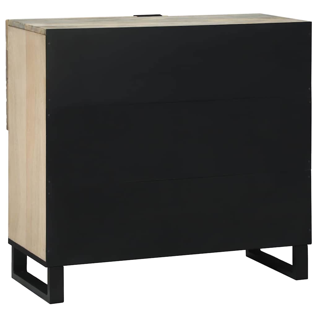 Aparador Blanco 80 x 33 x 75 cm madera maciza de mango