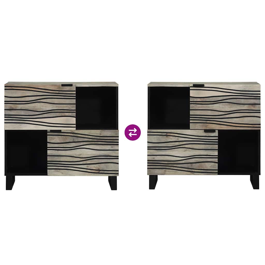Aparador Blanco 80 x 33 x 75 cm madera maciza de mango