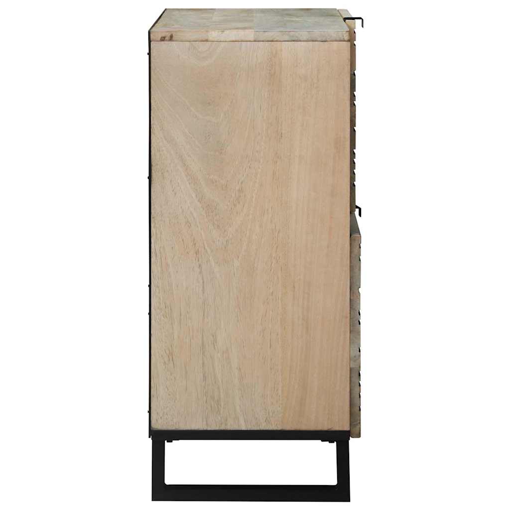 Aparador Blanco 80 x 33 x 75 cm madera maciza de mango