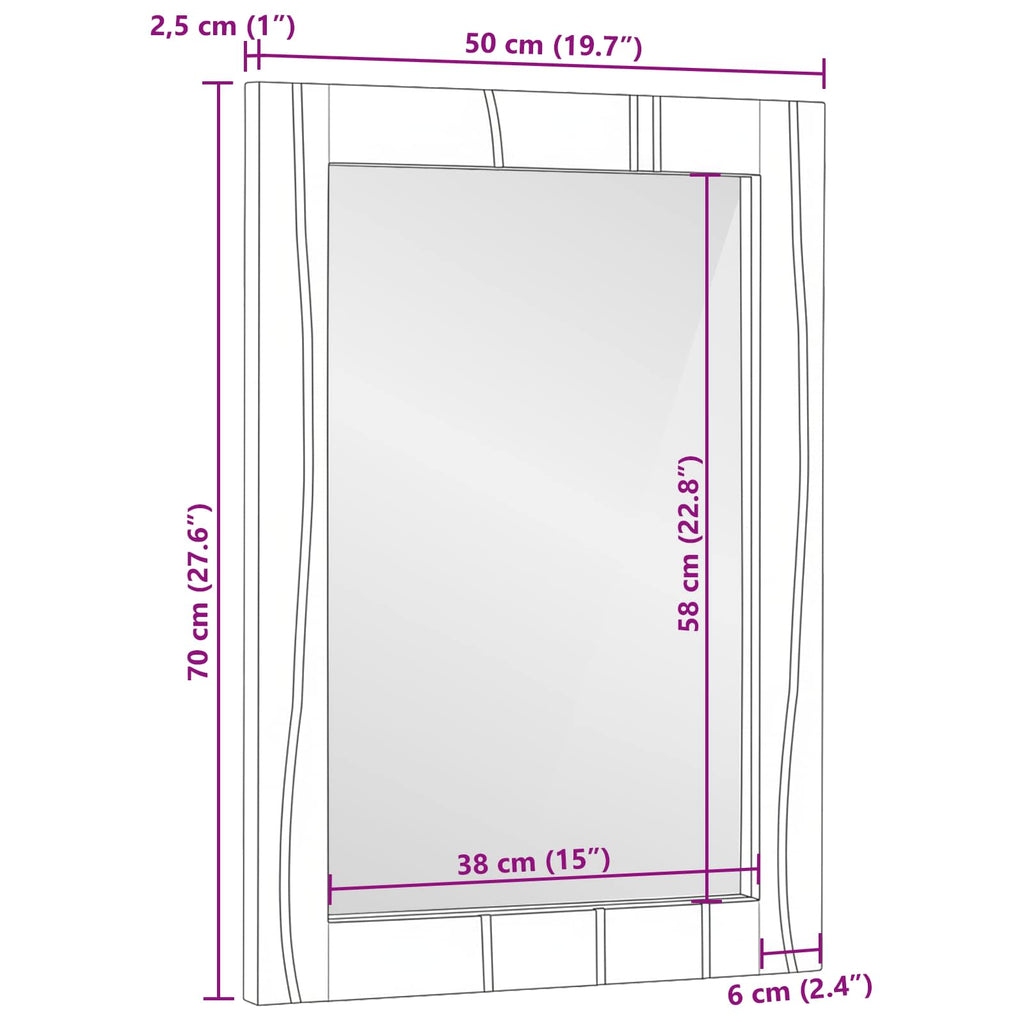 Espejo de baño Rectangular con espejo Blanco 50 x 2,5 x 70 cm