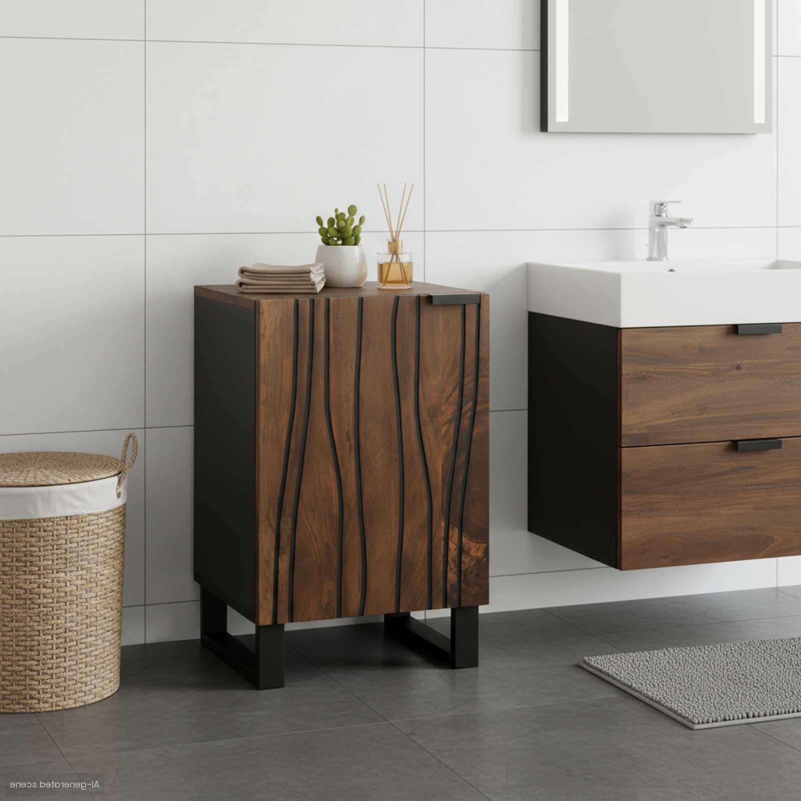 Gabinete de Lavabo para Baño con estante 38 x 33,5 x 58 cm