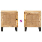 Armario de Noche 2 pcs Natural 40 x 33 x 46 cm
