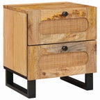 Armario de Noche con cajón 2 pcs Natural 40 x 33 x 46 cm