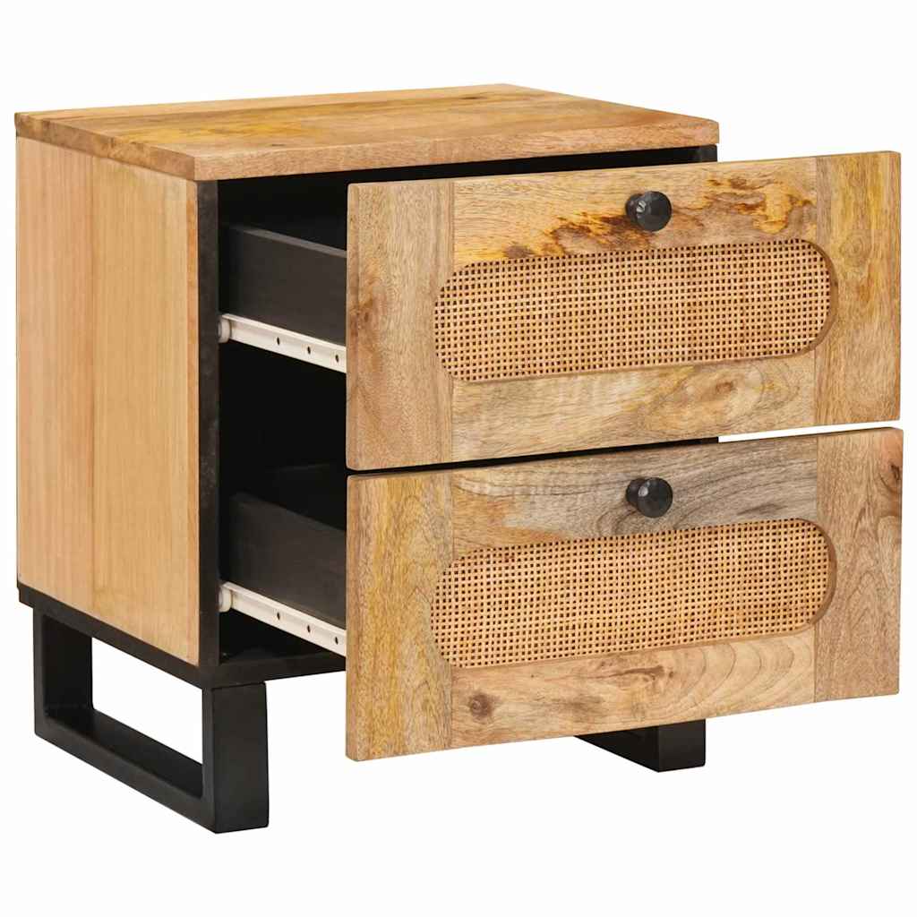 Armario de Noche con cajón 2 pcs Natural 40 x 33 x 46 cm