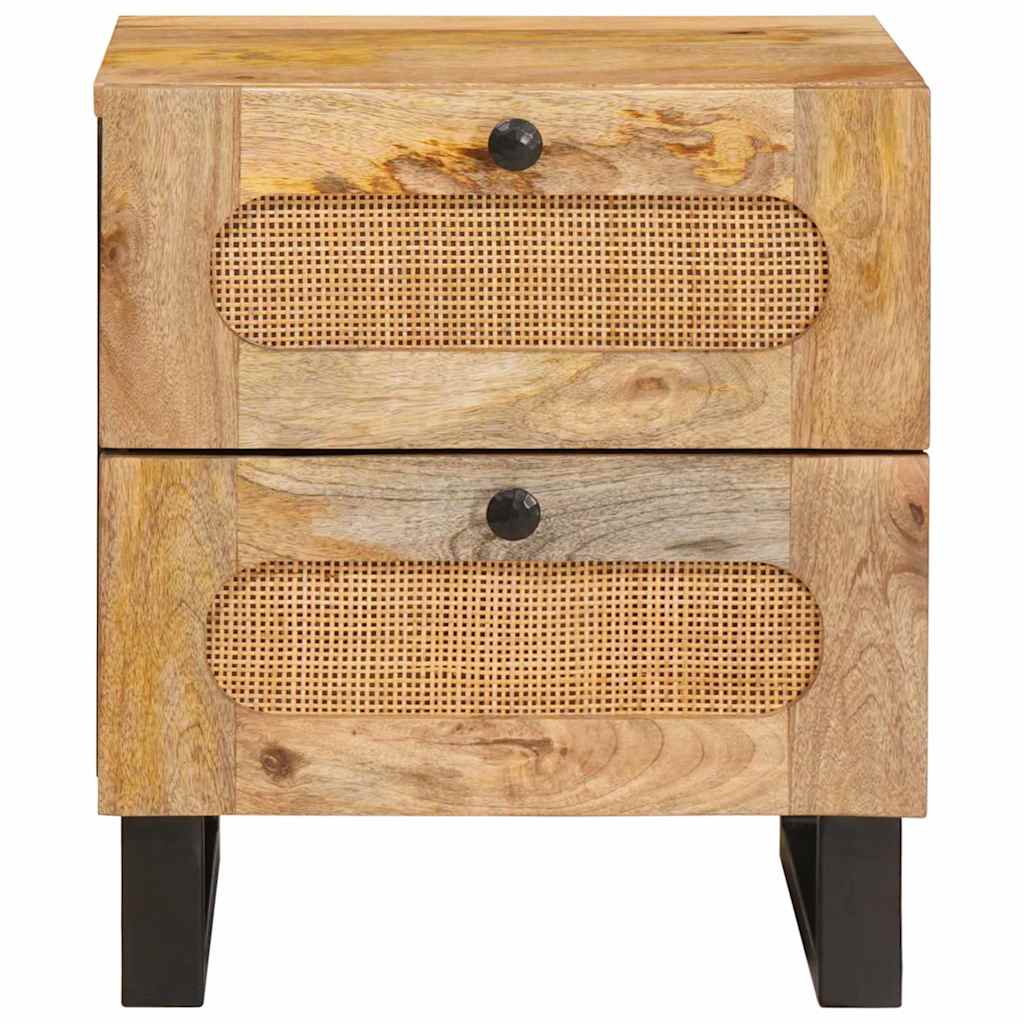 Armario de Noche con cajón 2 pcs Natural 40 x 33 x 46 cm