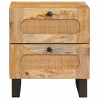 Armario de Noche con cajón 2 pcs Natural 40 x 33 x 46 cm