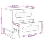 Armario de Noche con cajón 2 pcs Natural 40 x 33 x 46 cm