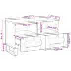Mueble de TV Marrón 70 x 33 x 46 cm Madera de mango maciza