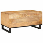 Mesa de Café Natural 80 x 50 x 40 cm Madera de mango maciza