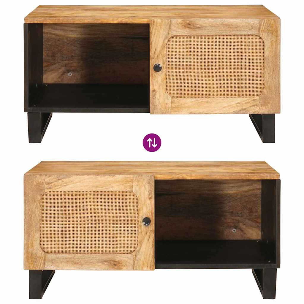 Mesa de Café Natural 80 x 50 x 40 cm Madera de mango maciza