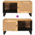 Mesa de Café Natural 80 x 50 x 40 cm Madera de mango maciza