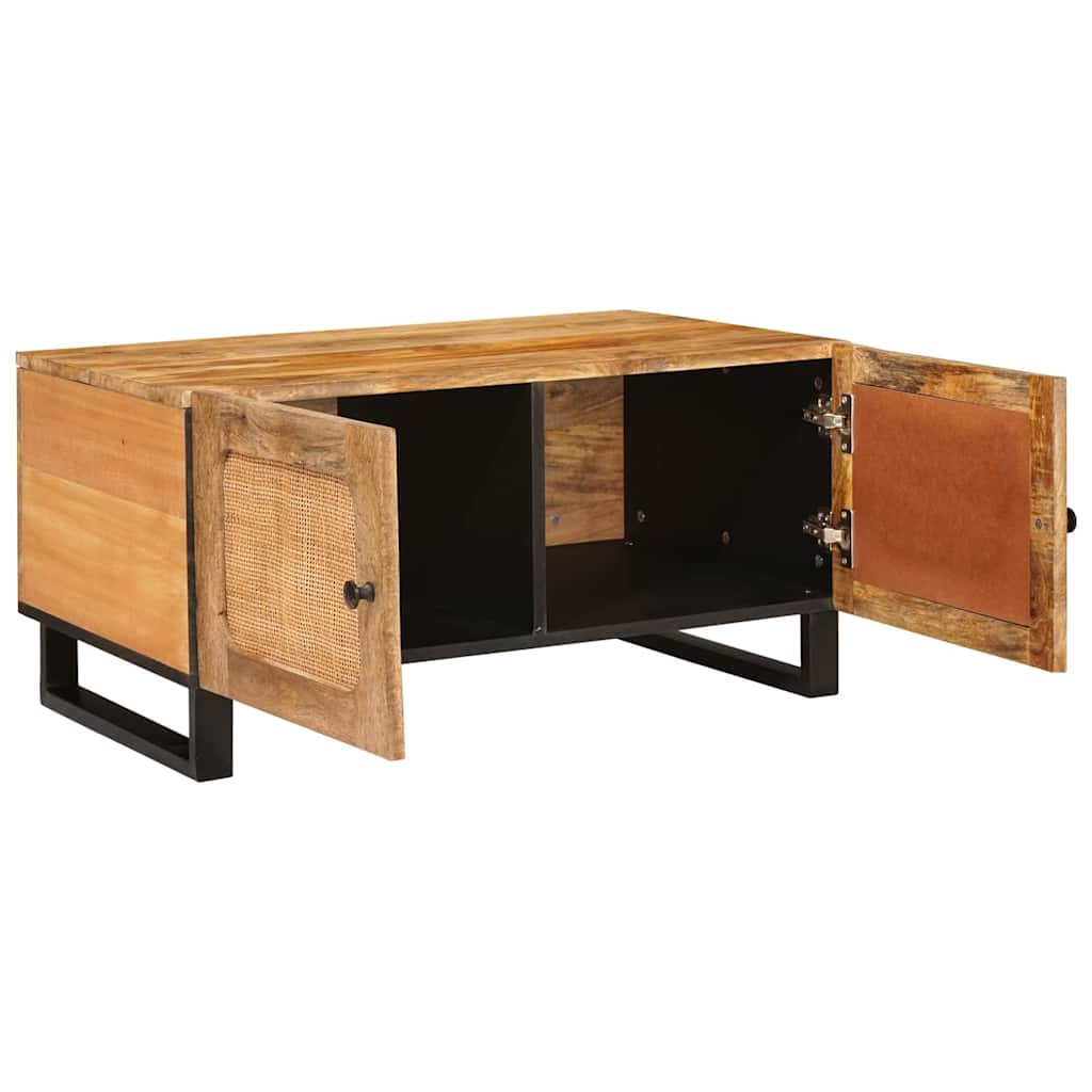 Mesa de Café Natural 80 x 50 x 40 cm Madera de mango maciza
