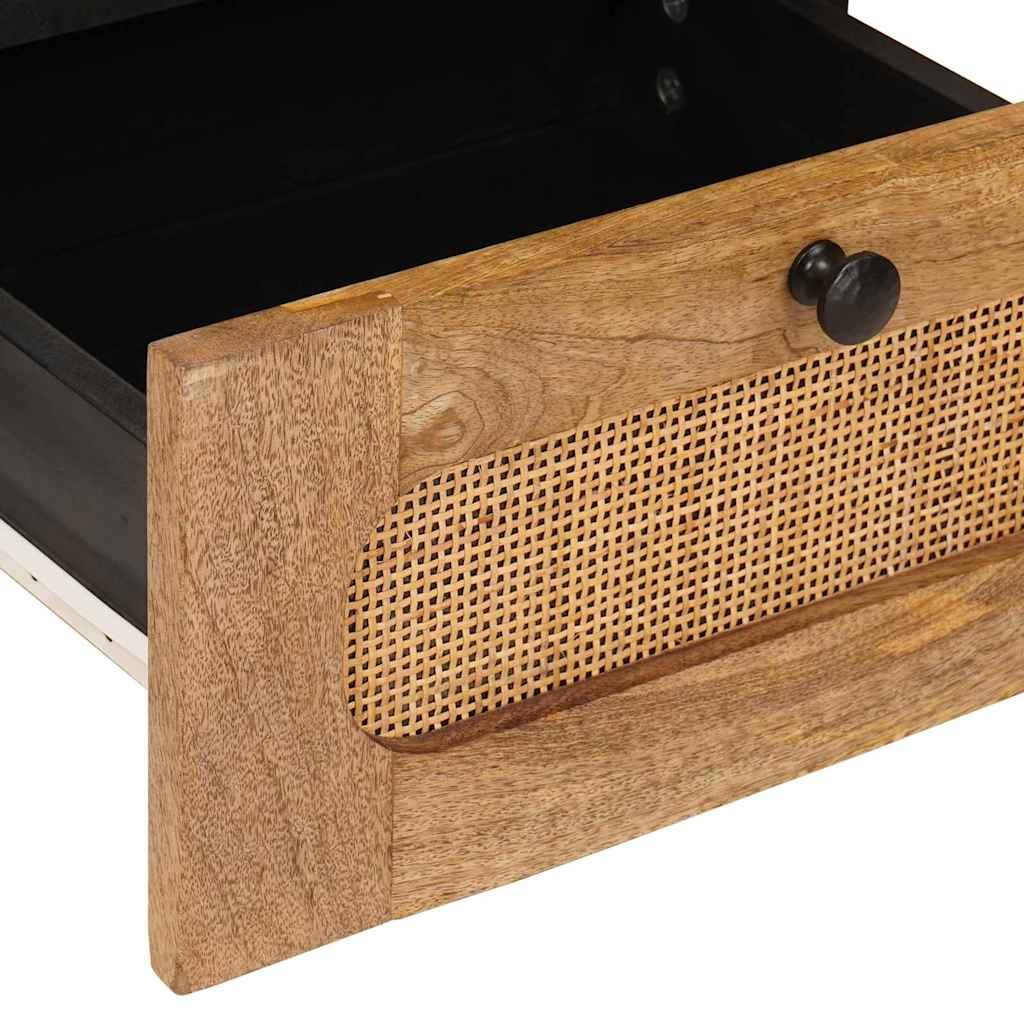 Armario de Noche Natural 40 x 33 x 46 cm Madera de mango maciza