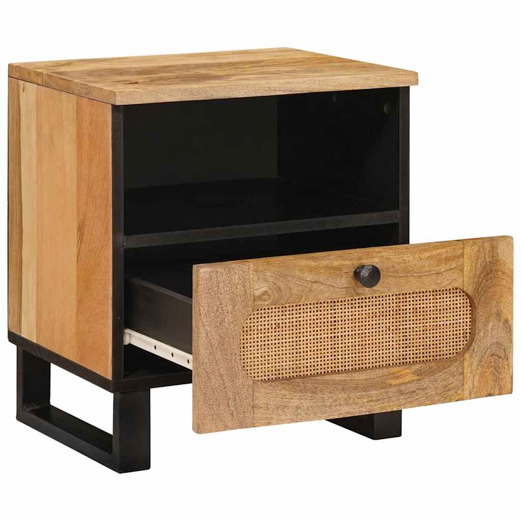 Armario de Noche Natural 40 x 33 x 46 cm Madera de mango maciza