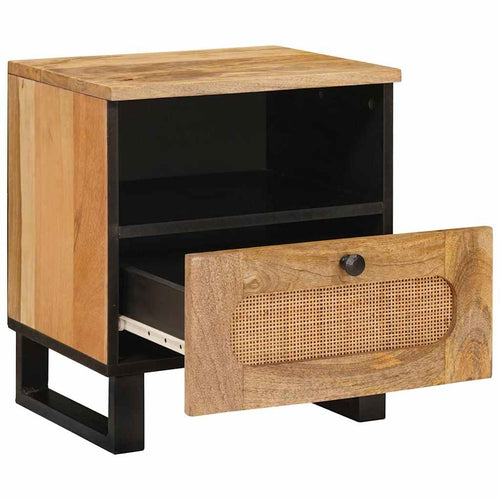 Armario de Noche Natural 40 x 33 x 46 cm Madera de mango maciza