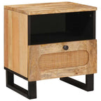 Armario de Noche con cajón 2 pcs Natural 40 x 33 x 46 cm
