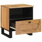 Armario de Noche con cajón 2 pcs Natural 40 x 33 x 46 cm