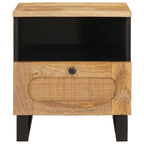 Armario de Noche con cajón 2 pcs Natural 40 x 33 x 46 cm