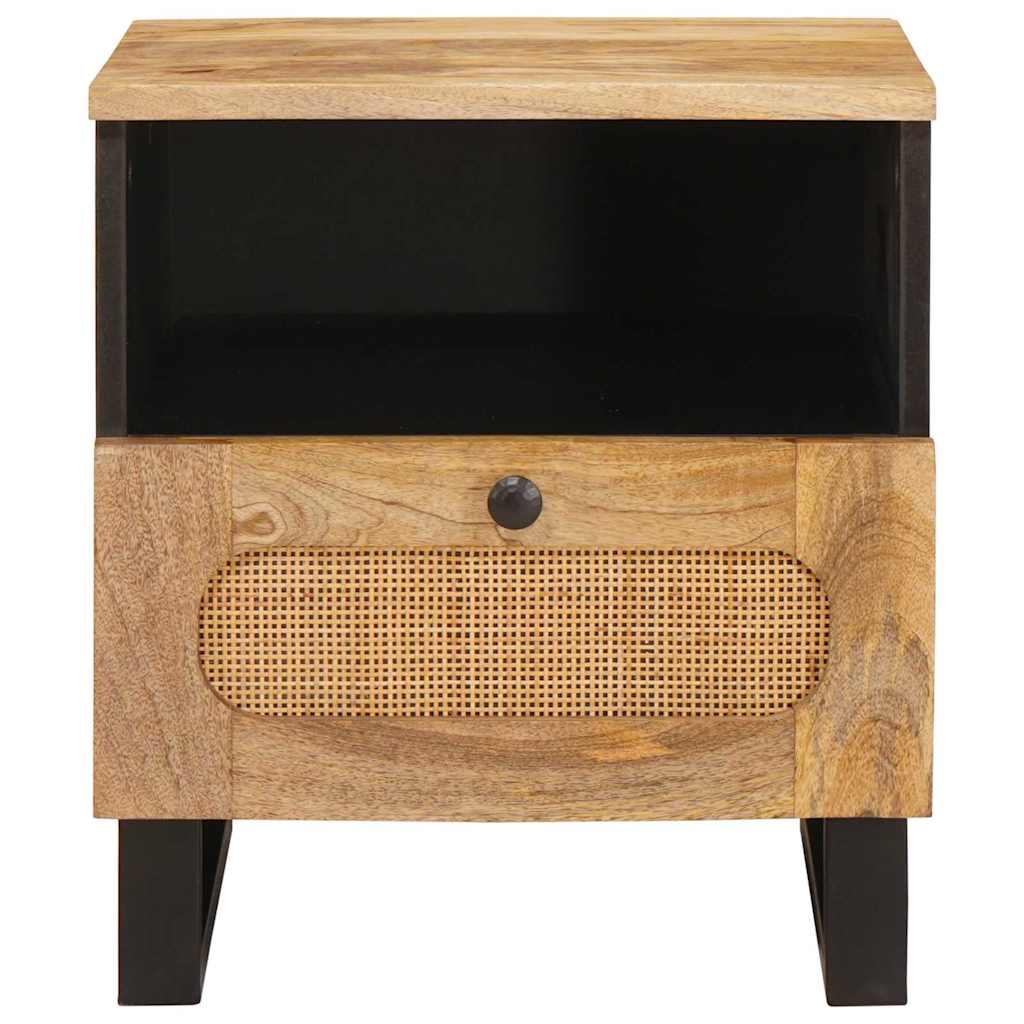 Armario de Noche con cajón 2 pcs Natural 40 x 33 x 46 cm