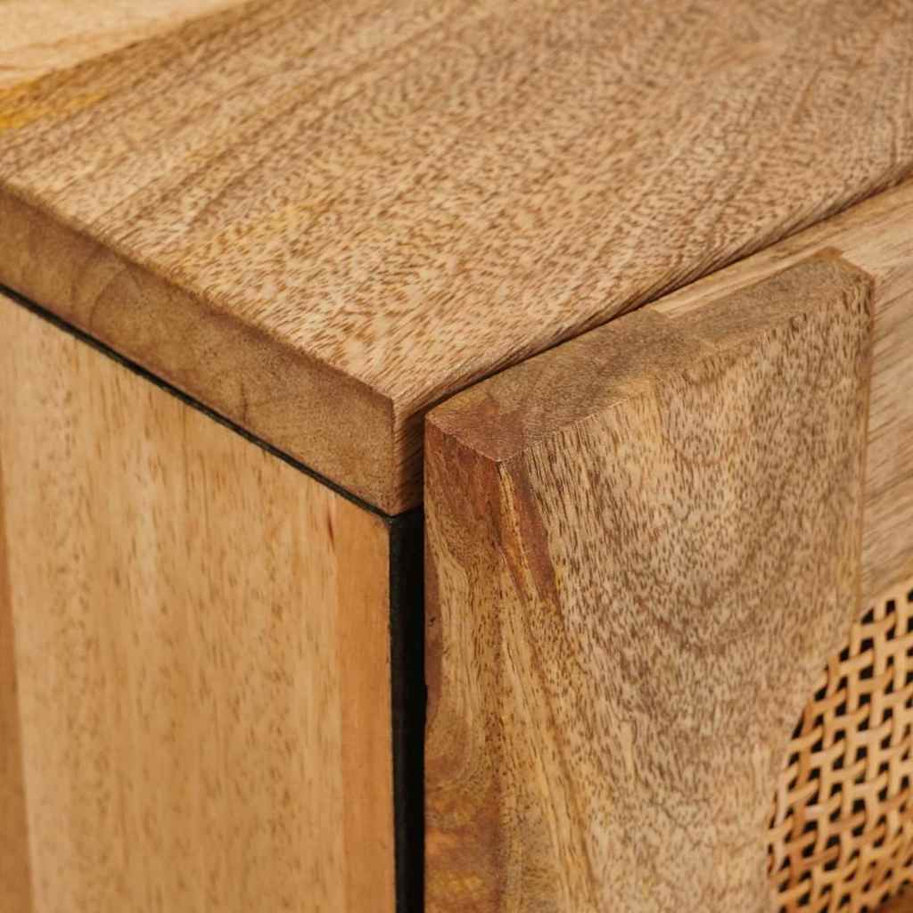 Armario de Noche Natural 50 x 33 x 60 cm Madera de mango maciza