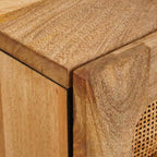 Armario de Noche Natural 50 x 33 x 60 cm Madera de mango maciza