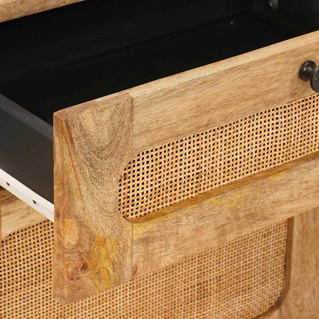 Armario de Noche Natural 50 x 33 x 60 cm Madera de mango maciza