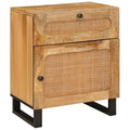 Armario de Noche Natural 50 x 33 x 60 cm Madera de mango maciza