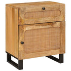 Armario de Noche Natural 50 x 33 x 60 cm Madera de mango maciza