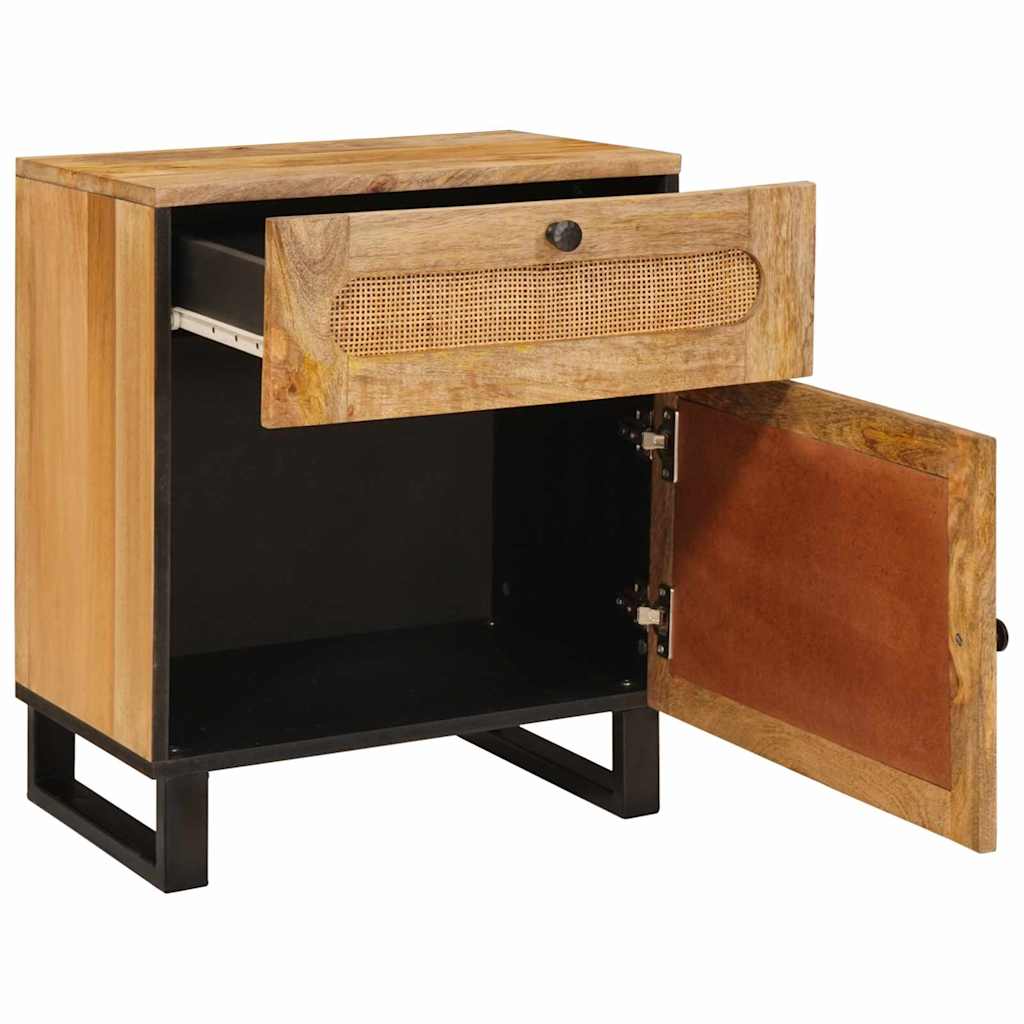 Armario de Noche Natural 50 x 33 x 60 cm Madera de mango maciza