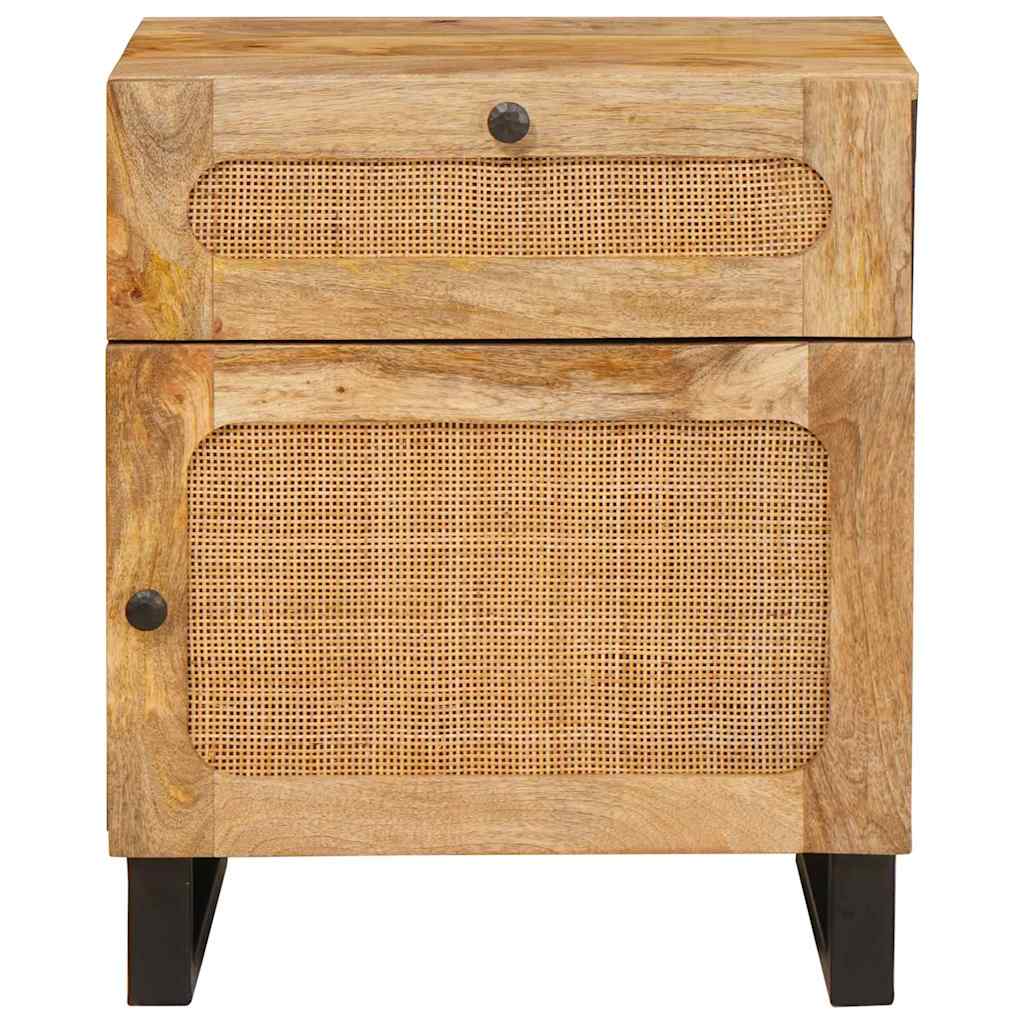 Armario de Noche Natural 50 x 33 x 60 cm Madera de mango maciza