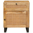 Armario de Noche Natural 50 x 33 x 60 cm Madera de mango maciza