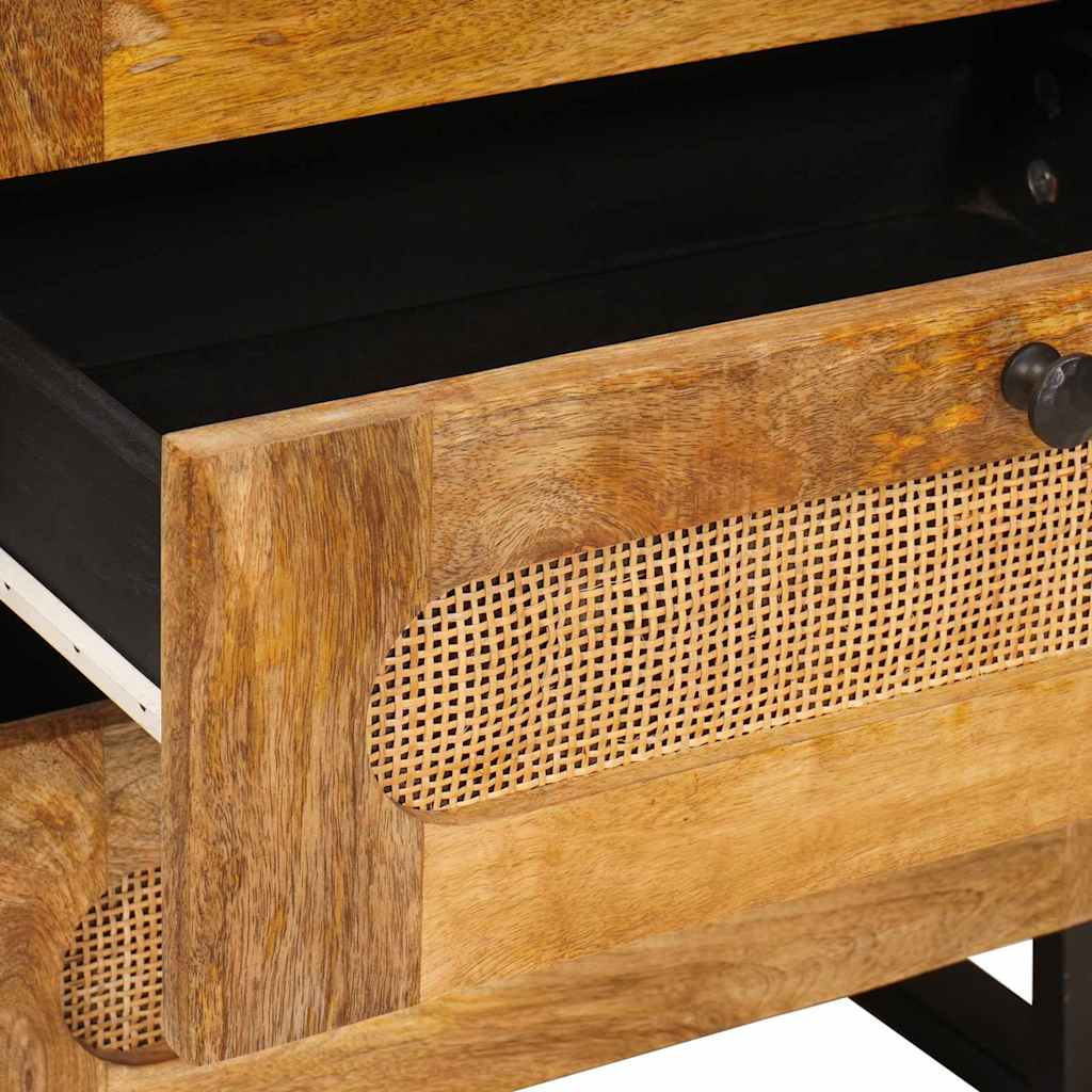 Armario de Noche Natural 50 x 33 x 62 cm Madera de mango maciza