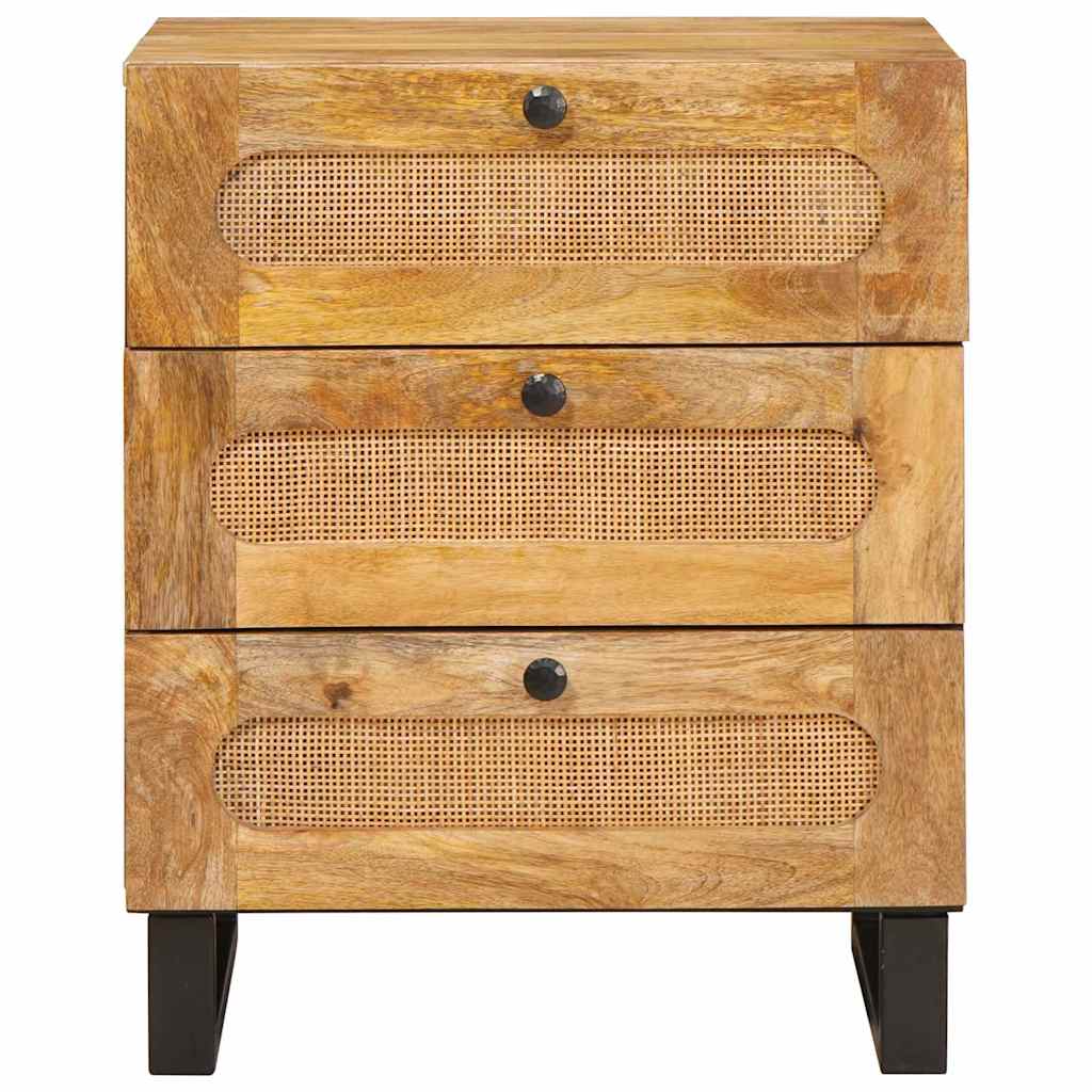 Armario de Noche Natural 50 x 33 x 62 cm Madera de mango maciza