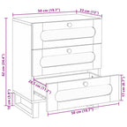 Armario de Noche Natural 50 x 33 x 62 cm Madera de mango maciza