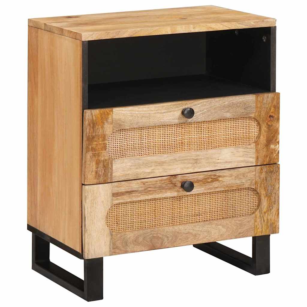 Armario de Noche Natural 50 x 33 x 62 cm Madera de mango maciza