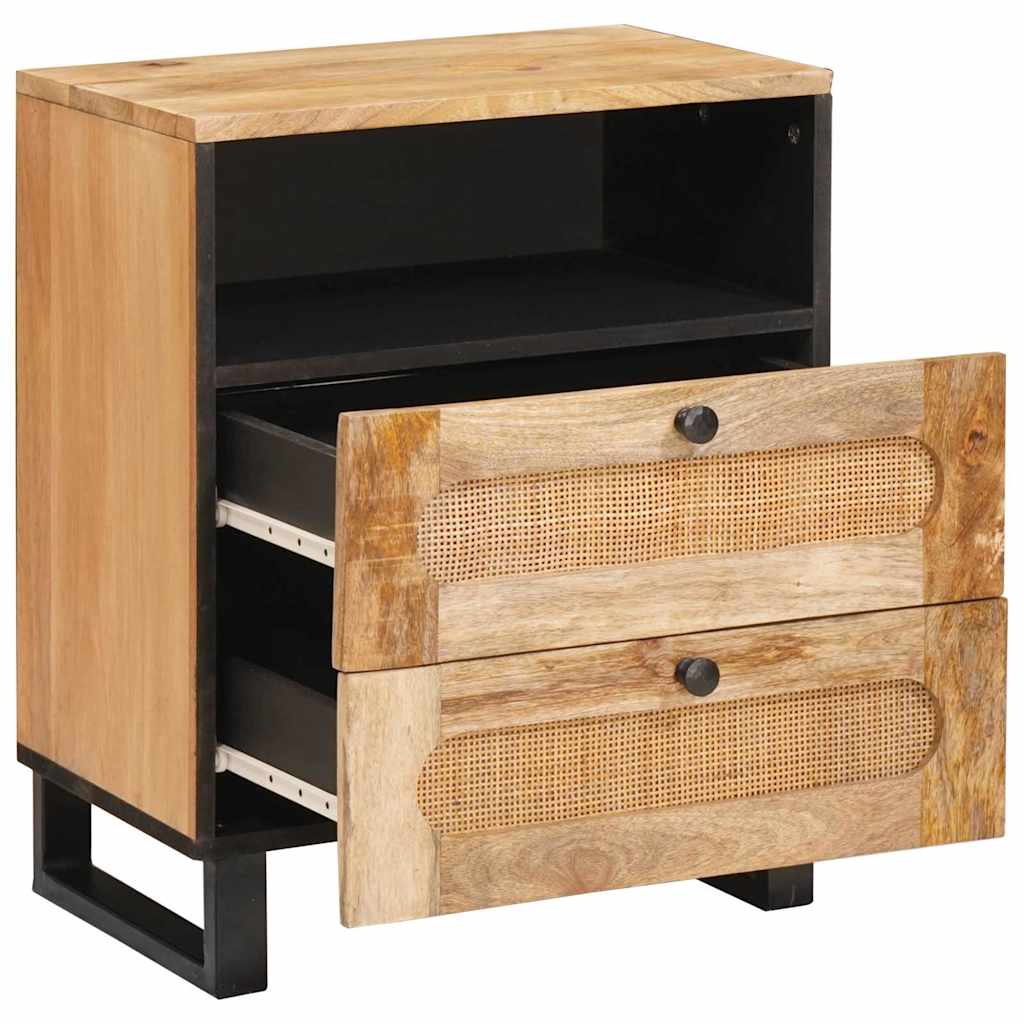 Armario de Noche Natural 50 x 33 x 62 cm Madera de mango maciza